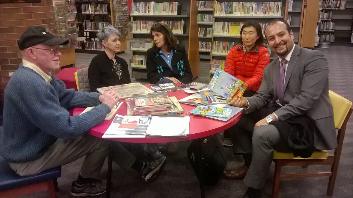 heremagazineCA's tweet photo. Last minute meeting re-location & just before our biz development committee got kicked out of the children's section @gvpl for #notbeingchildren. Sorry, good folks at Central! #kidsatheart #bestmeetingever #tinychairs #storytime #ssshhhhh https://t.co/vyJzLRcNvZ