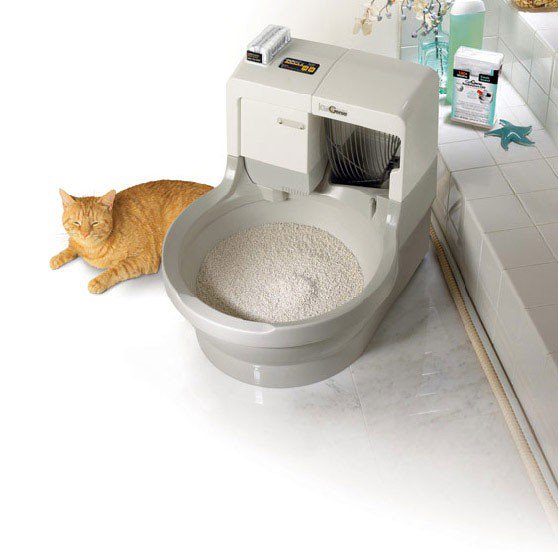 Petnovations Catgenie 120 Self Flushing Self Washing Cat Box Tuxedo Self Washing Robot Cat Box Robotshop Robotshop