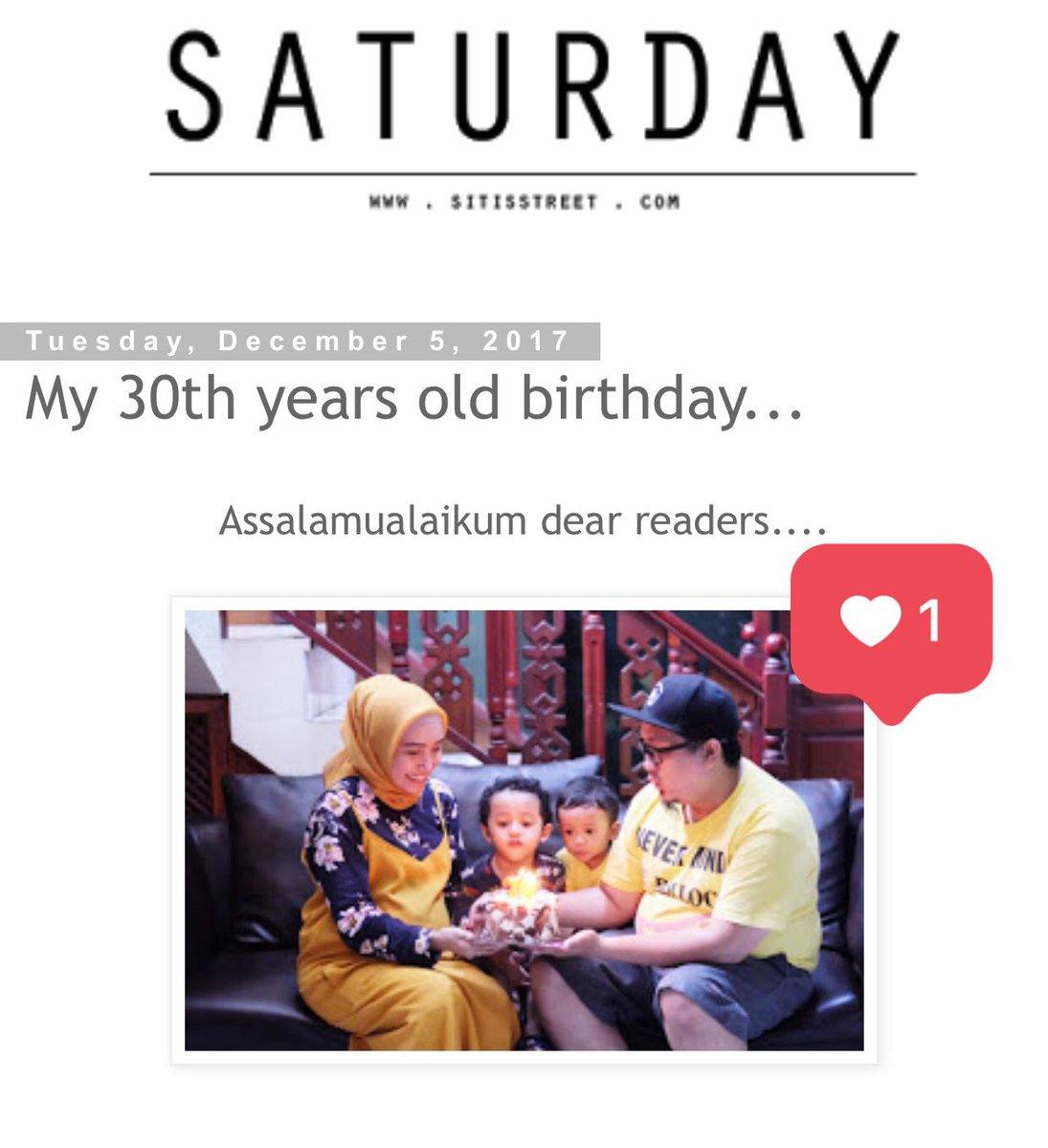 New post update! Visit my blog yaa sitisstreet.blogspot.com/2017/12/my-30t…