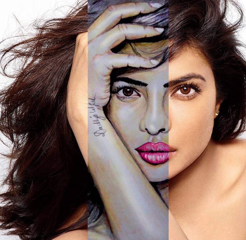 Priyanka✏ Vs Priyanka📷 #MeghCreations #sketch #pencil #pic #comparison