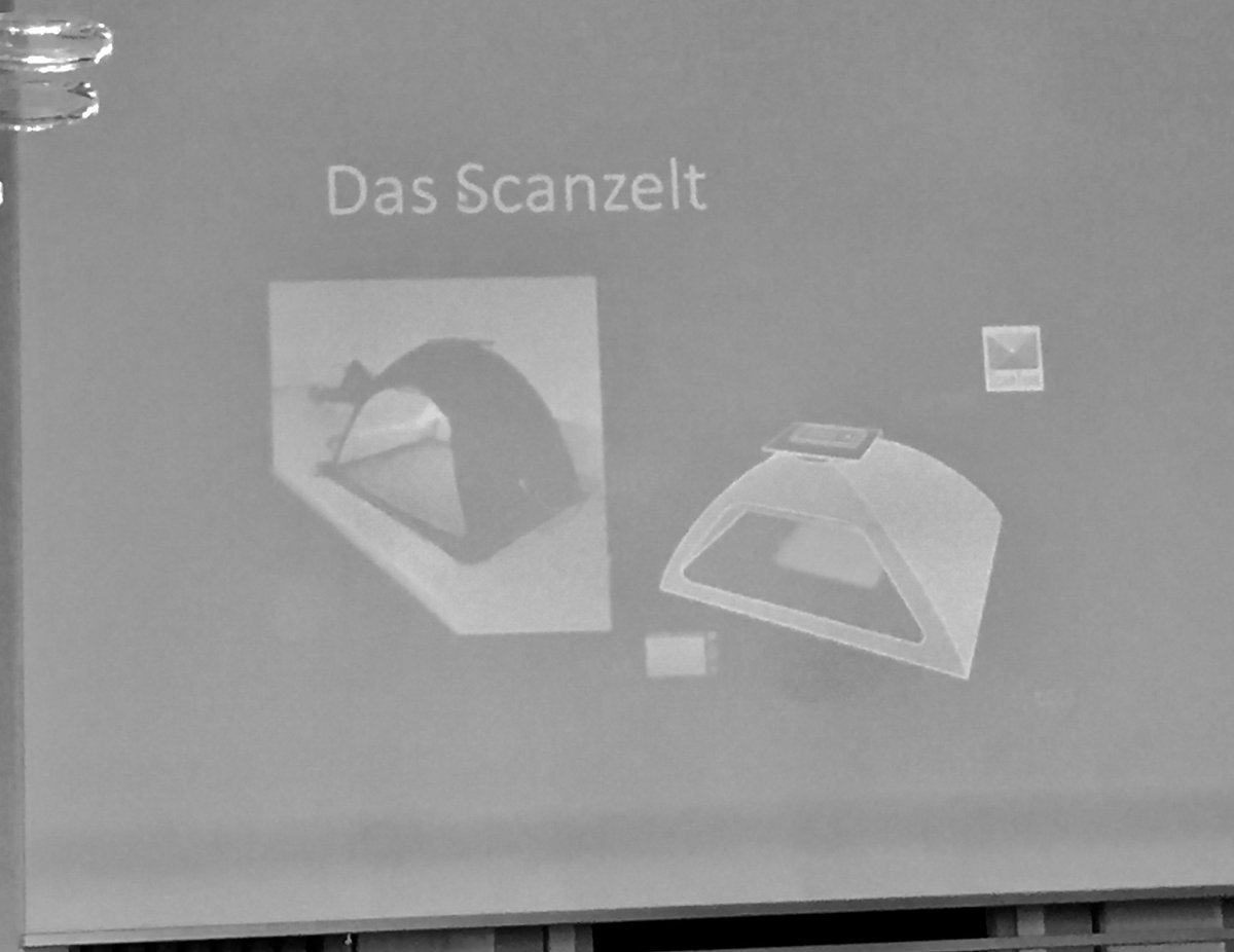 angelikah's tweet photo. Meistgenanntes Ding der #dha2017: das Scanzelt! Erst als Hauptgewinn der Tombola, dann bei der Demo UND in Vorträgen 😁 @Transkribus https://t.co/4vJ1X36z8u