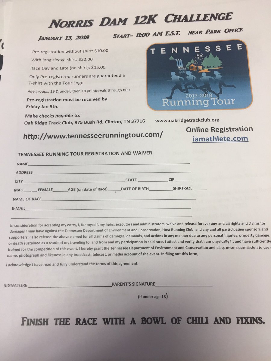 OakRidgeTrackCl's tweet photo. Don’t forget to register for this race!  We are also in need of volunteers and chili for after the race!! Message us for more info! https://t.co/L4ChFLQDCT