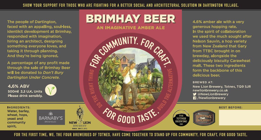 We are thrilled to see <a href="/NewLionBrewery/">New Lion Brewery</a> , <a href="/barnabysbrew/">Barnaby's Brewhouse</a>, <a href="/Totnesbrew/">𝚃𝚑𝚎 𝚃𝚘𝚝𝚗𝚎𝚜 𝙱𝚛𝚎𝚠𝚒𝚗𝚐 𝙲𝚘.</a> and <a href="/Albert_Totnes/">Albert Inn Totnes</a> co-creating a beer in support of our #dotherightthing #buildthealternative at #Brimhay campaigning. Thanks guys! Very tasty too...