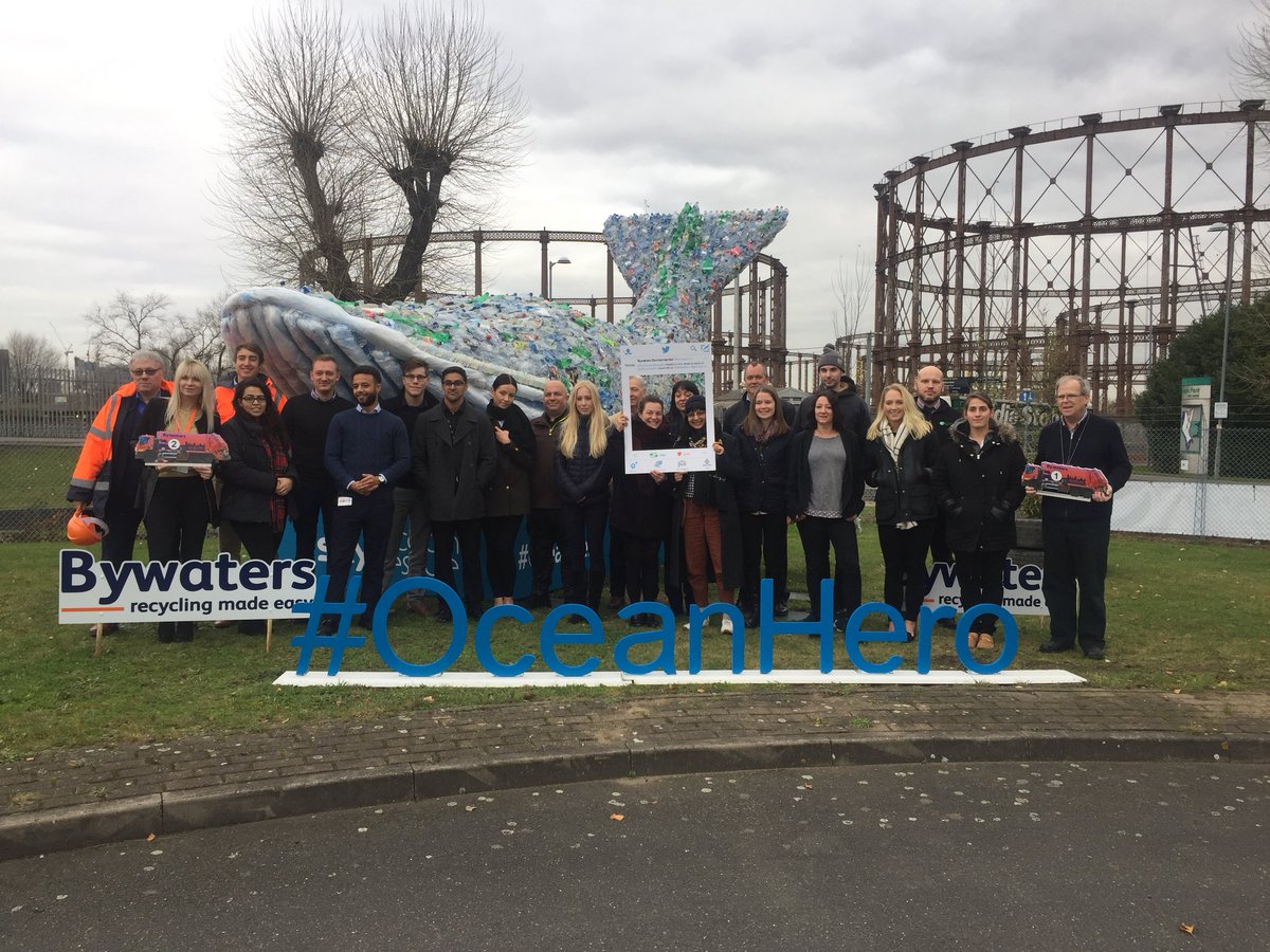 BNPPRE_UK's tweet photo. #Plasticus the whale is made from 250g of plastic - the same amount going into the ocean every second. Insightful visit with recycling partner @bywaters as part of the @SkyOceanRescue campaign #OceanHero https://t.co/94xtJgG1Iu