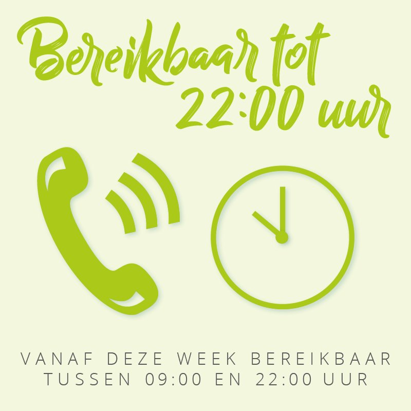 Vanaf heden is onze klantenservice extra lang bereikbaar! Op werkdagen tot 22:00 uur!