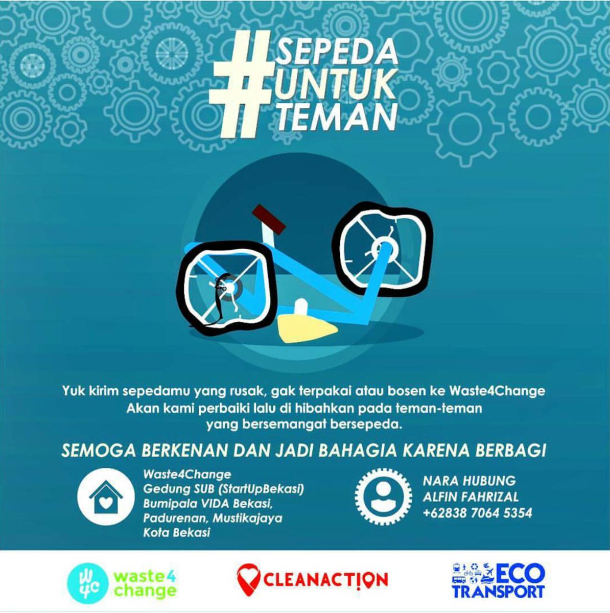 Sudah mau akhir tahun, saatnya berbenah gudang. Jika di gudang ada sepeda bekas atau layak pakai, silahkan berbagi dengan kami untuk membuatnya lebih bermanfaat bagi saudara kita yang membutuhkan :D #SepedaUntukTeman