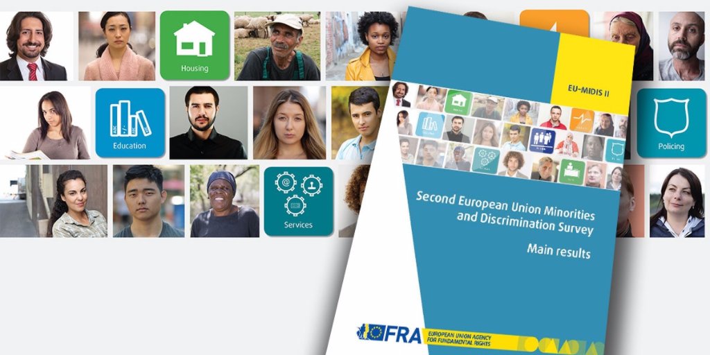 EURightsAgency's tweet photo. New FRA report reveals widespread #discrimination, intolerance &amp; hatred towards migrant and minority group members across the EU. https://t.co/dPfxdteOyI #FactNotFake https://t.co/odQCDUAlwH