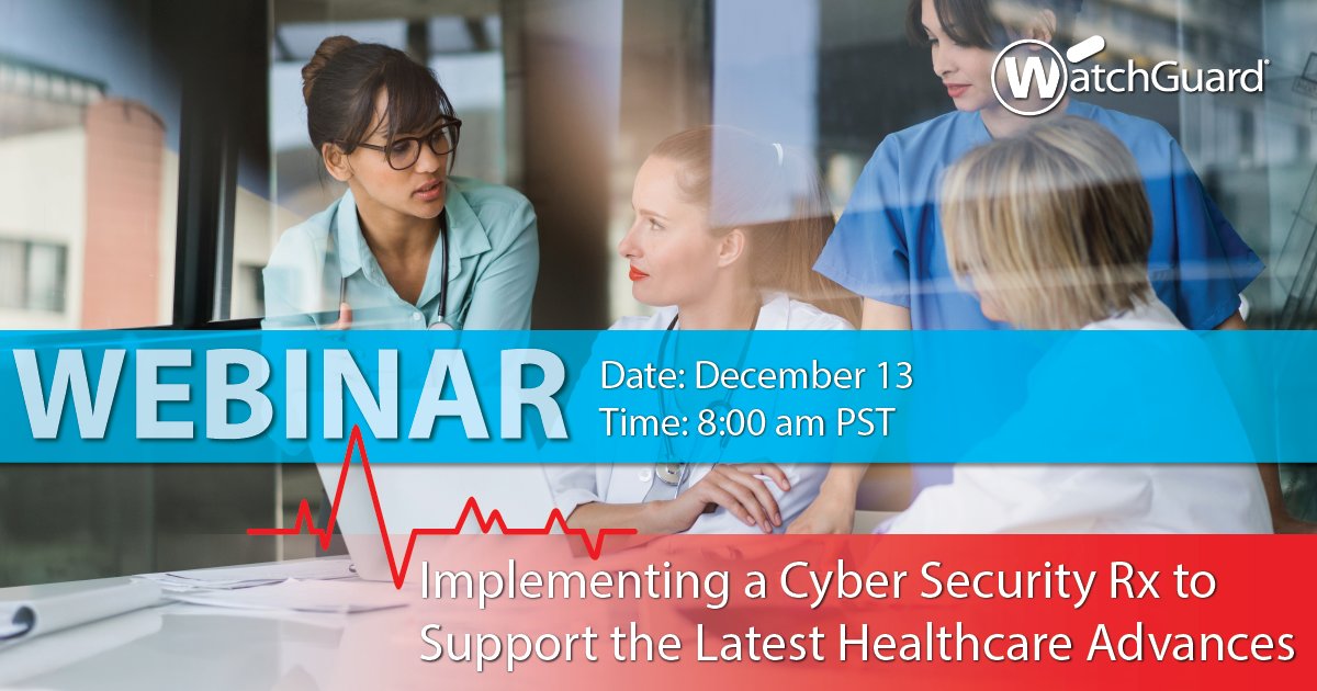 Le nuove tecnologie mediche possono portare a migliori risultati, ma aprire le porte a #cyberminacce | Scopri come difendersi contro il #malware #webinar #Healthcare (13 dic) wgrd.tech/2zk8bSh