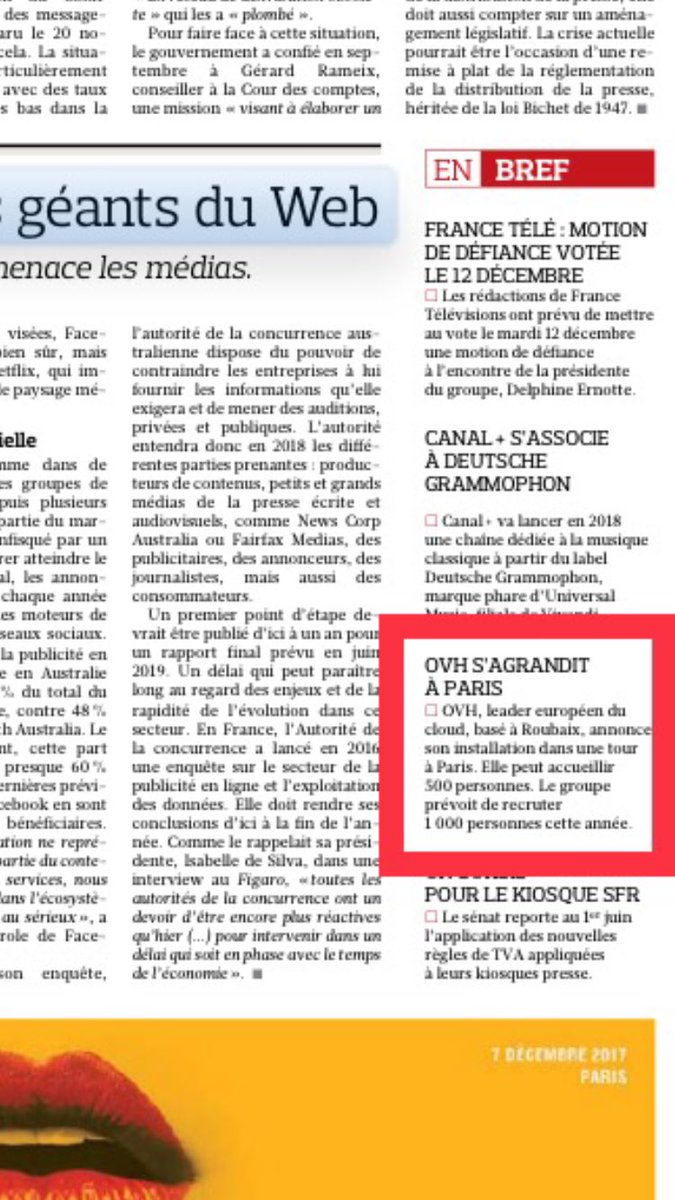 _GRK's tweet photo. .@ovh_fr déménage son bureau parisien dans une tour de 7 étages aux Batignolles 👏

Envie de challenger les #GAFAM &amp; #BATX avec @olesovhcom ?
=> on recrute 1000 personnes cette année! 💪 https://t.co/46F6pMmhnS