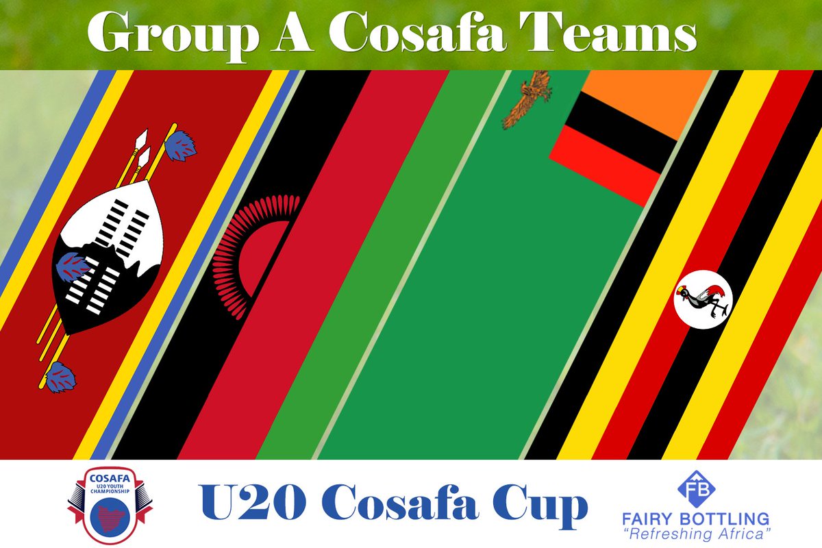 FairyBottlingZm's tweet photo. This year's Under-20 COSAFA Championships Group A teams are; Swaziland, Malawi, Zambia and Uganda. The games begin on 6th December 2017 at 11:30 hrs. Proudly Sponsored by Fairy bottling, the Exclusive Beverage Sponsor #COSAFA #COSAFA2017 #FairyBottling #RefreshingAfrica https://t.co/QHwNuo0Xb3