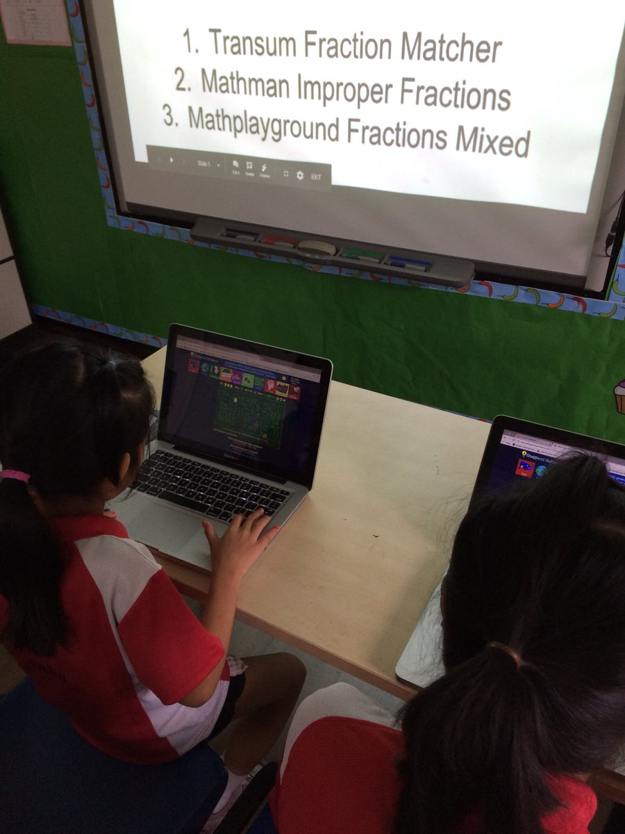 Tom_Grindley1's tweet photo. Involved with interactive games today to explore mixed numbers #GISLearning #giskuantan #transum #sheppardsoftware #mathplayground @BrownLucyl https://t.co/ie0txr6rGO