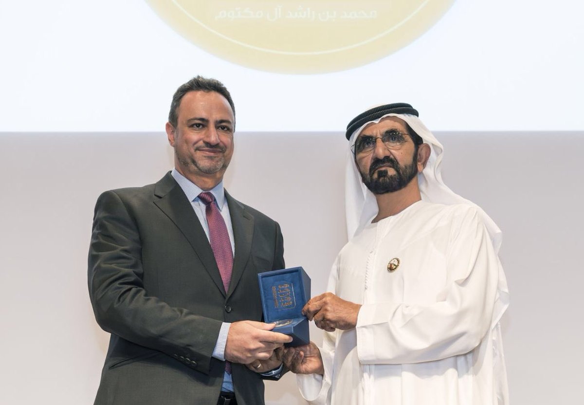 KhalifaUni's tweet photo. HH Sheikh Mohammad Bin Rashid Al Maktoum honored #KhalifaUniofScienceandTech faculty members Dr. Saeed Al Khazraji from the #PI_UAE campus and Dr. Hassan Arafat from the #MasdarInst campus with Medals for Scientific Excellence during the first meeting of @the_MBRAS https://t.co/5XM4nSnuBP
