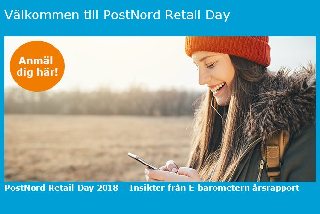 CarinBlom's tweet photo. Nu är anmälan öppen för PostNord Retail Day i feb! In och kika på vilka grymma talare som kommer vara på plats: https://t.co/mGH2mWQbgo #ehandel 

Varmt välkomna! https://t.co/F7xmh3DHBv