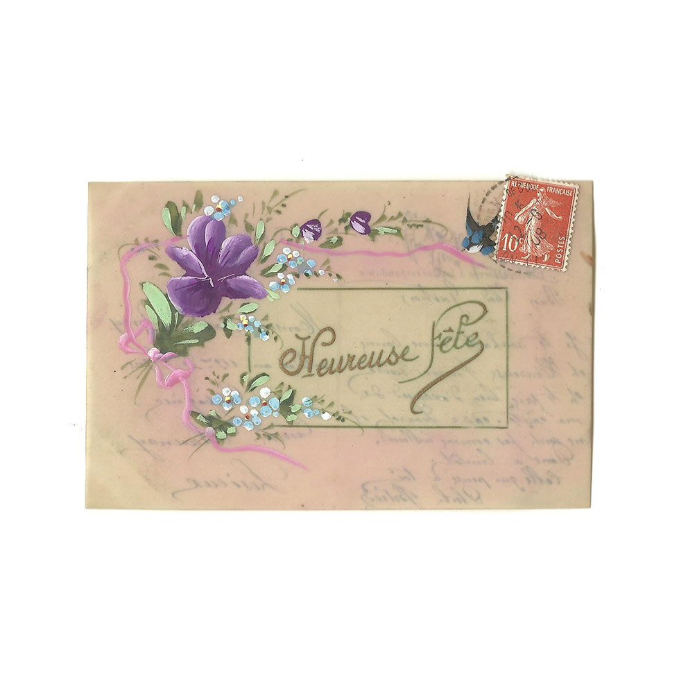 LaBelle_Epoque_'s tweet photo. Hand Painted Celluloid OOAK Postcard, French Antique one-of-a-kind Happy Name Day Card, Purple https://t.co/8hfhofX4AF #vintagefr #vtpassion https://t.co/qH1U03b4pB