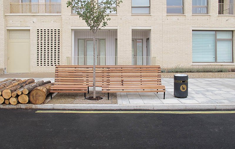 FurnitubesUK's tweet photo. Quirky #seating #designed around a newly planted tree, with a cut-out section allowing for future growth is just one of the usual seating forms you will find at the newly developed #KingsCrescent Estate #Hackney https://t.co/W7jmtj7Lw9 https://t.co/r04NESUzsk