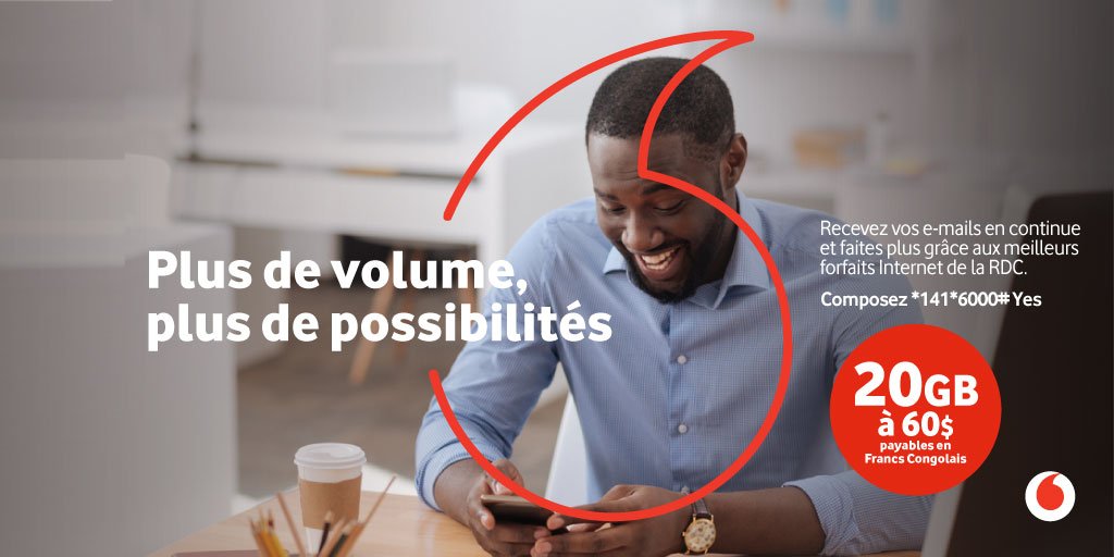 Vodacomcongo's tweet photo. Avec Vodacom, recevez plus de volume internet et assure la continuité de vos affaires.
#VodacomRDC #ForfaitsInternet https://t.co/4qws4Hyz3M