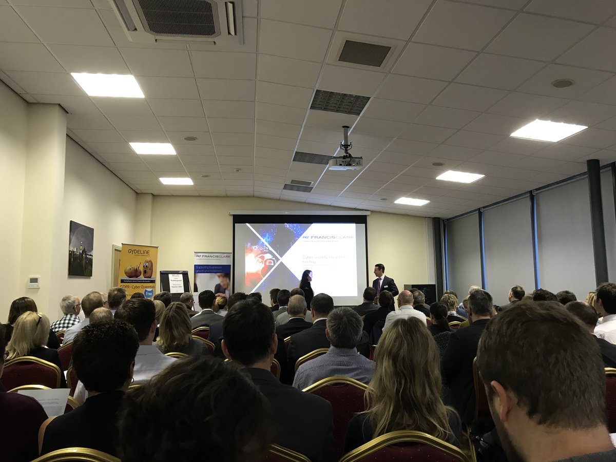 JamesSandersCD's tweet image. Looking forward to the cyber security breakfast briefing, all very important with everyday business #cybersecurity17 @pkfFrancisClark @ExeterRaces #Businesses #WednesdayWisdom @JonClyneCD