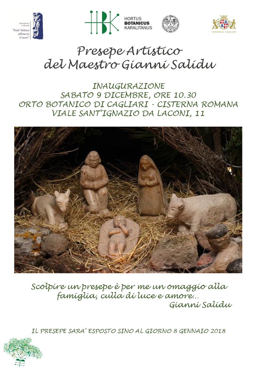 CaOrto's tweet photo. Sarà inaugurato sabato 9 dicembre alle 10.30 il presepe artistico realizzato dal maestro Gianni Salidu https://t.co/sMoPLB2h3T