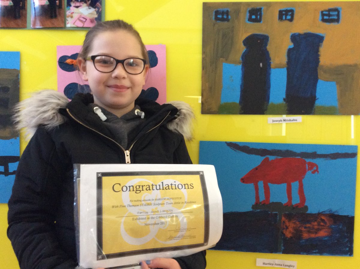 PMSA_Sculpture's tweet photo. Its AWARDS TIME! OUR #PMSA Vice-Chairman Keir McGuiness and CHAIR #harlowArtTrust Chris Snow giving out prizes and certificates at OUR KIDS exh #harlowhopscotch @GibberdGallery2 ON NOW! grt ART from our #PMSAeducation workshop w @HarlowSTAIR #harlowarttrust #residency #STAIR01 https://t.co/6GI4fe3iE5