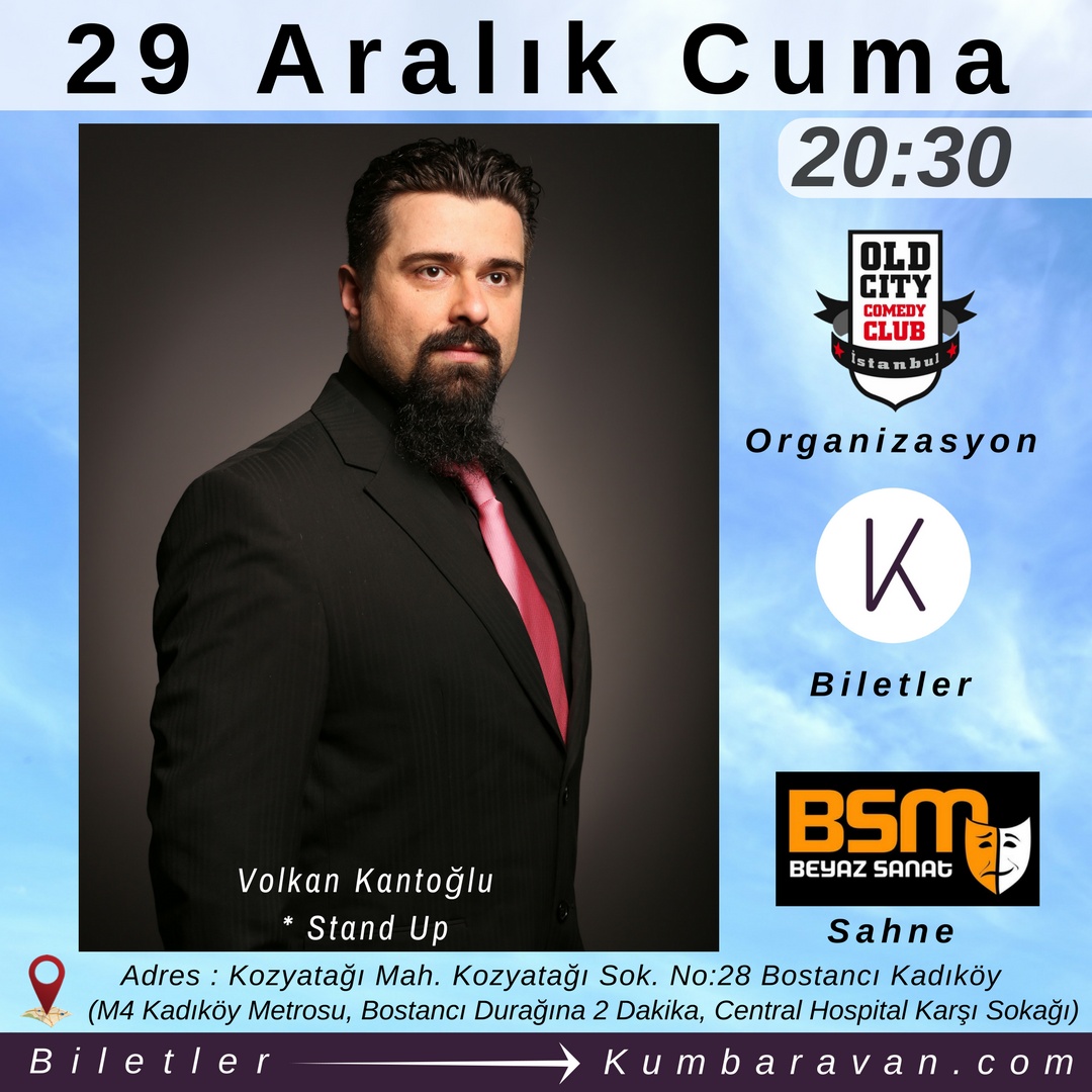 🎭29 Aralık Cuma 20:30, <a href="/Volkan_Kantoglu/">Volkan Kantoğlu</a> "Kapat Ben Ariim" isimli tek kişilik gösterisiyle İstanbul, Kadıköy, Bostancı <a href="/BeyazTiyatro/">Beyaz Tiyatro</a> 'da sizlerle! Biletler ➡️ kumbaravan.com/Odeme/OdemeAlE…