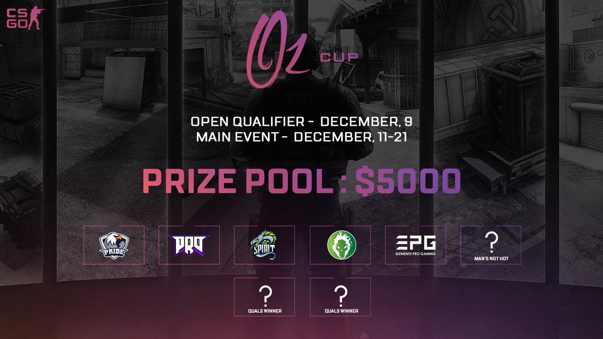OZ_Management's tweet photo. Starting our OZ Cup with a $5000 in prizes on December 11-22! 
Invited teams: 
@TeamFragsters 
@Team__Spirit 
@pro100official 
@GamingElements @hoochR 
@miniseCSGO's PRIDE 
@AcilioNcs's MANS NOT HOT 
+2 teams from Open Quals on Dec 9 
Registration Link: https://t.co/1fhg4eqWGp https://t.co/MzIRgKTCNV