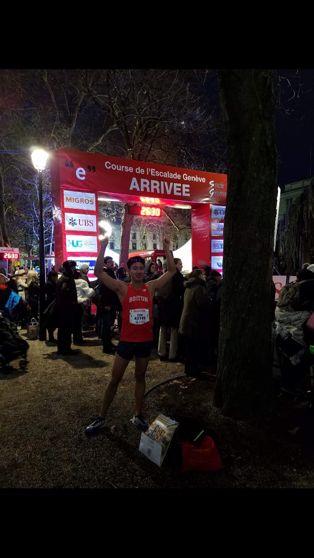 burunning's tweet image. Check out Erik representing BURC all the way in Geneva! Excited to be reunited soon 🐾 #BURCacrosseas #goTerriers