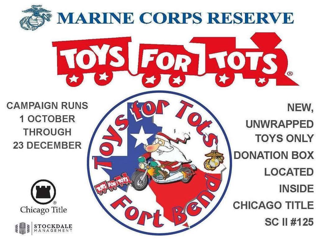 ChicagoTitleHou's tweet photo. Our Sugar Land office is accepting donations for Toys for Tots! So if you live in the Sugar Land area and are looking for ways to help share the holiday cheer, be sure to drop your donations off in the collection box located in the lobby!🎁
.
.
.
#cttrocks #ChicagoTitleHousto… https://t.co/qsRkoV7zGT