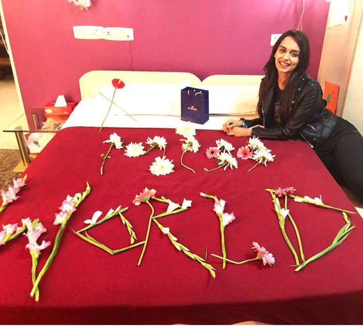 Manushi_chillar's tweet photo. Coming back home at the #missindia house to this.☺️ https://t.co/CWPlddIKE8