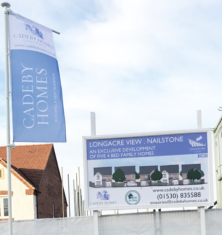 CadebyHomes's tweet photo. Our new site board for "The Longacre View" is now up! If you happen to be travelling through Nailstone, why not have a quick look at our site! #spotCadebyHomes #only4left #Nailstone https://t.co/bgThKERn2y