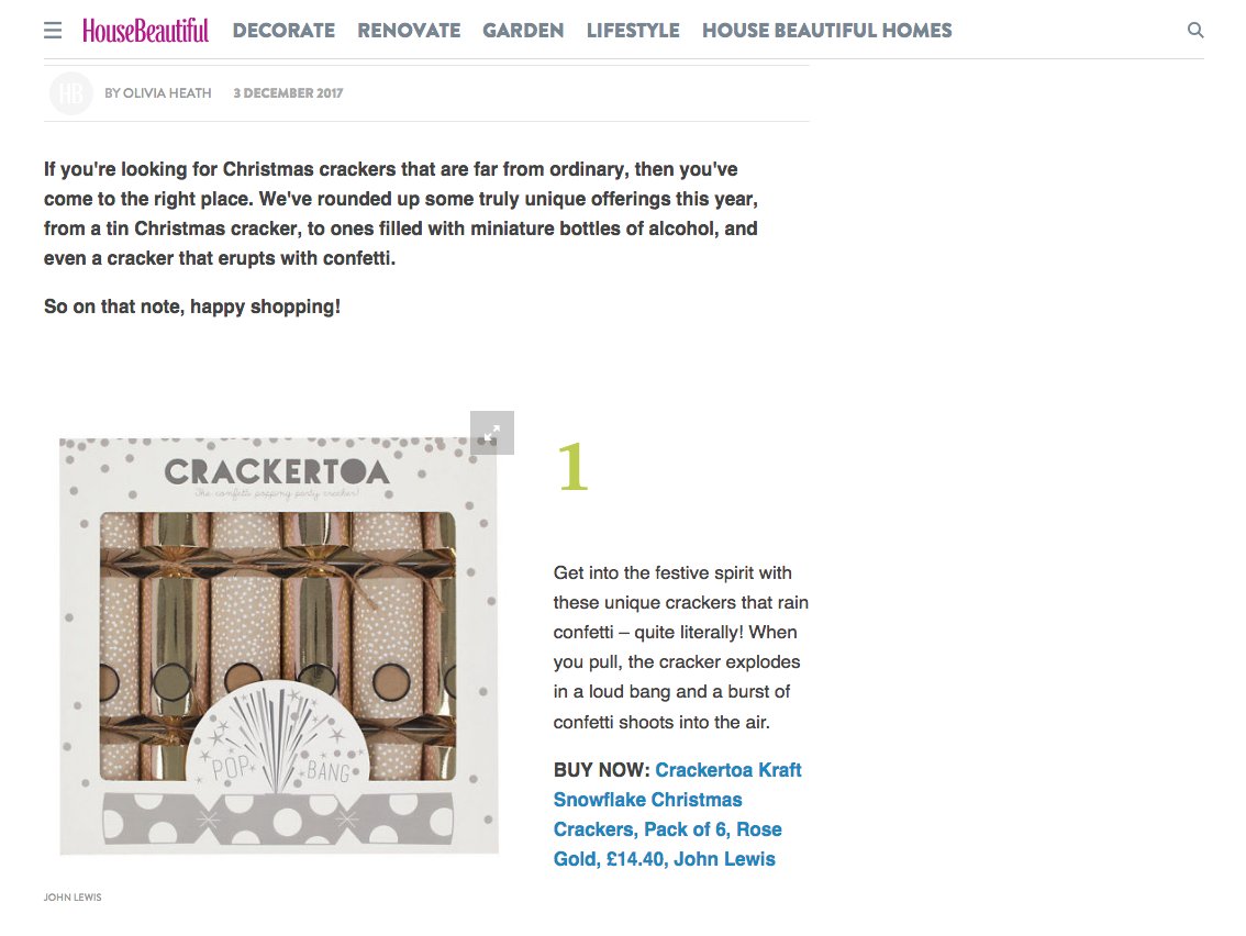 TheCrackertoa's tweet image. Crackertoa are number 1 in HouseBeautiful “best alternative crackers” 
#christmas #christmasmood #christmasdecorations #christmasdecor #tablesetting #tabledecor #tabledecoration #party #crackers #crackertoa #confetti #noordinarycracker  #style #homedecor