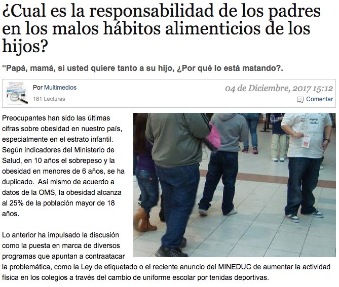 Según indicadores del Ministerio de Salud, en los últimos 10 años, el sobrepeso y la obesidad en menores de 6 años, se ha duplicado. goo.gl/bnJJ6e vía <a href="/elobservatodo/">ElObservatodo.cl</a>
