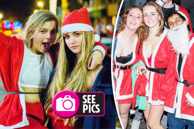 dailystar's tweet photo. Student Santas risk NAUGHTY list as they flash flesh on VERY merry bar crawl #Oxford #OxfordUni #Santabarcrawl https://t.co/VQkt6VDDXO https://t.co/nDWVBYV8XB