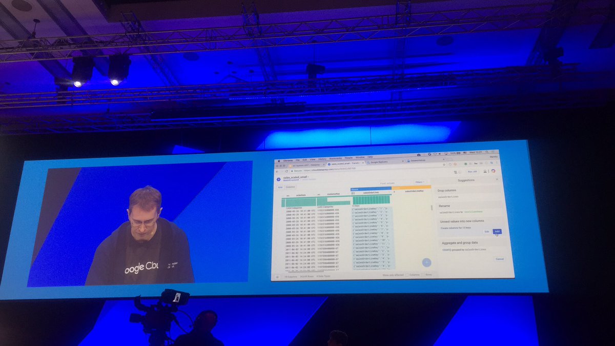 jensschroeter's tweet image. How to clean data using machine learning with #clouddataprep but w/o coding - impressive demo @markkulepisto #googlesummitmunich