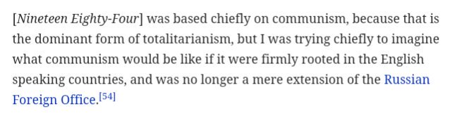 This is very explicit in Orwell's own writing around the work. In the 1950s, a US theatre producer named Sidney Sheldon wrote to him, interested in adapting to book for Broadway. Orwell sold the rights to Sheldon and made sure to instruct him on the book's purpose: