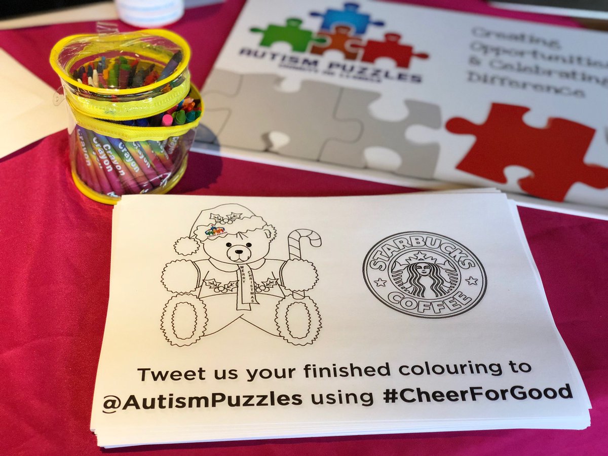 LeoAPuzzles's tweet photo. Calling all #CardiffMums, are you In need of a #coffeebreak? We’ve got colouring in sheets and balloons to keep the kids busy while you #recharge. Pop down to @StarbucksUK on #dunleavyDrive #Cardiff and come and say hello to the @autismpuzzles team. #cheerforgood https://t.co/bWgSRTrewd