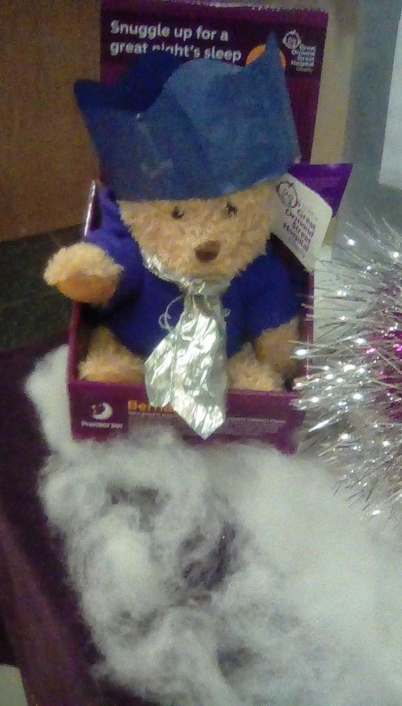 bernard bear getting ready for christmas