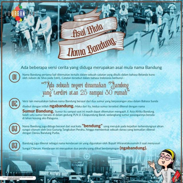 Ada yang tahu kenapa kota ini dinamai Bandung? Berikut ini adalah beberapa versi cerita yang diduga merupakan asal usul nama Bandung berasal yourbandung.com/asal-mula-nama… #YourBandung #YourBandungInfo #RabuMenggebu #bandungjuara #bandung