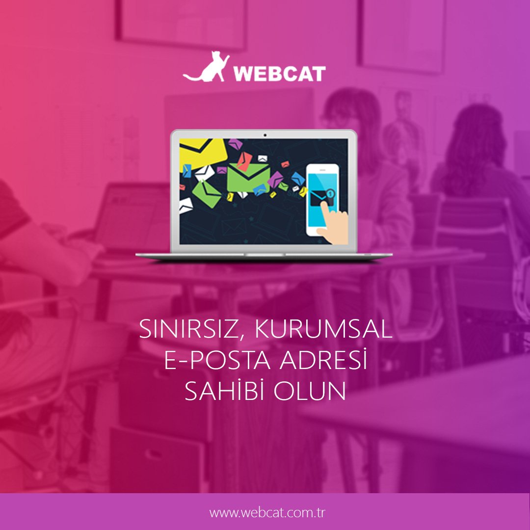 webcatcomtr's tweet photo. Sitenize ait özel e-posta adresleri ile kurumsal çizginizi oluşturun. WebCat ile sınırsız sayıda kurumsal mail adresi sahibi olabilirsiniz! #webcatcomtr https://t.co/CKzthcZO66