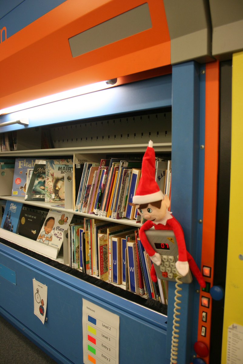 Treloar_TechHub's tweet image. Elf has found a book to read; now all he has to do is use the @KardexRemstar correctly and with up to 2500 books in each one, let&apos;s hope he has remembered the shelfmark!