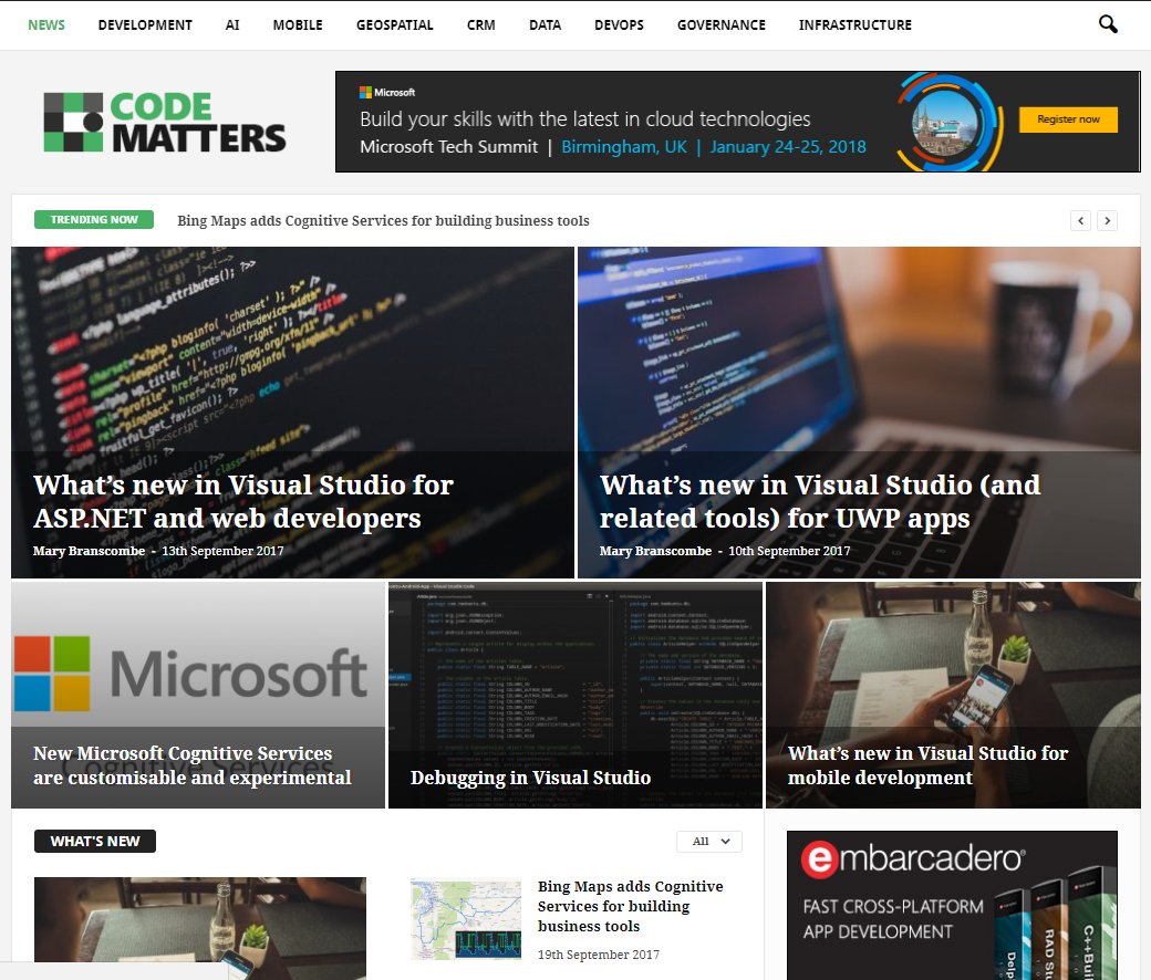 GreyMatter_News's tweet image. We've just launched out new #techblog for #developers! Aptly named #CodeMatters, we can't wait to start sharing some content with you #DevCommunity