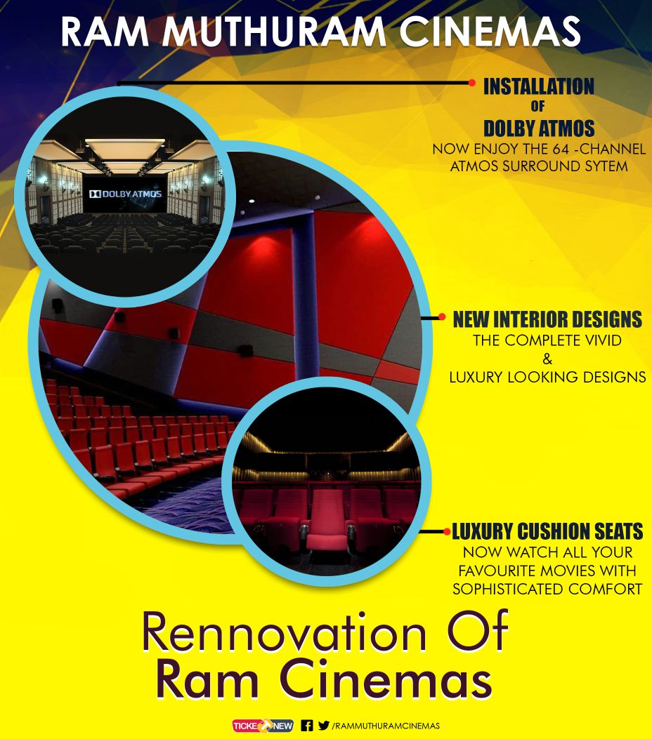 RamCinemas's tweet image. #RamCinemas Version 2.0
With 64 Channel Dolby Atmos !
Push Back Seats all over the auditorium !
Brand New Luxurious Interior !!
All this will be set up &amp;amp; Coming this 2018.
Works will start at February Month 2018
Aiming @superstarrajini #2Point0 Screening 😎