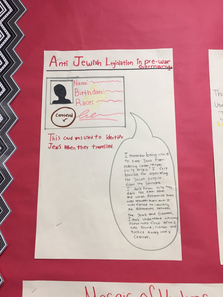 MrsJacobsen's tweet photo. Rethinking pre-reading research for Night. Objects speak. @hcpss_sla @ncte @hcpss_chs https://t.co/ibOl5fcoFY