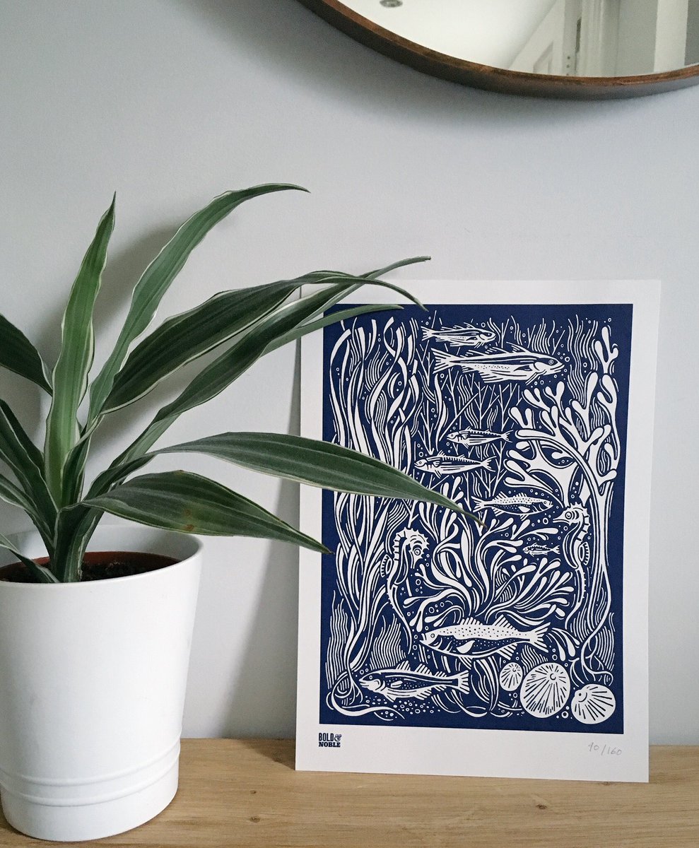 Alotastic's tweet photo. Thank you @boldandnoble for my new ‘Marine’ print - it’s like my own aquarium but with no cleaning required 😊 https://t.co/mmFhZCkhO8