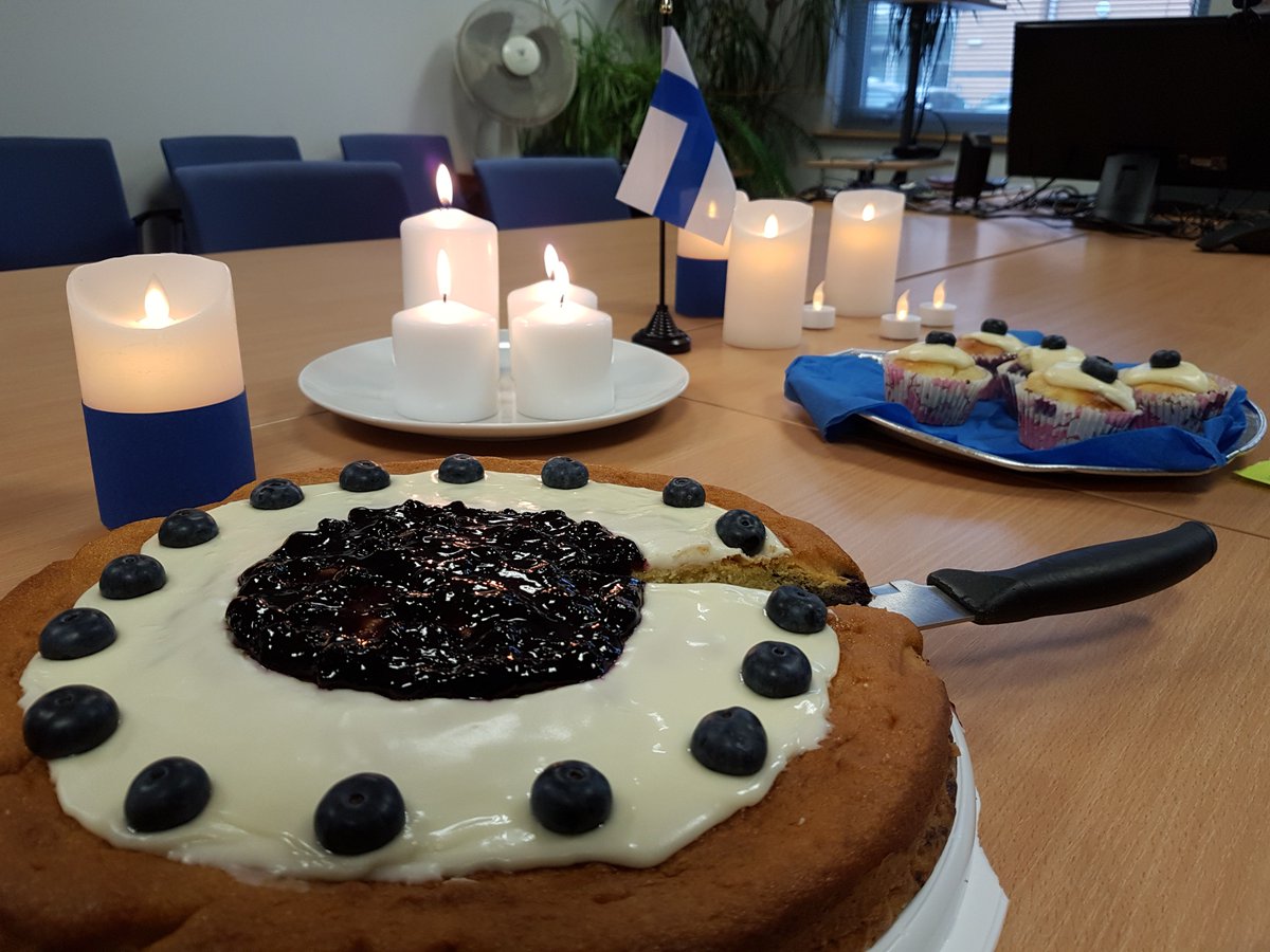 STPConnect's tweet photo. Celebrating #Finland100 at STP. Happy birthday, Finland! https://t.co/nlTXQ3dyl5