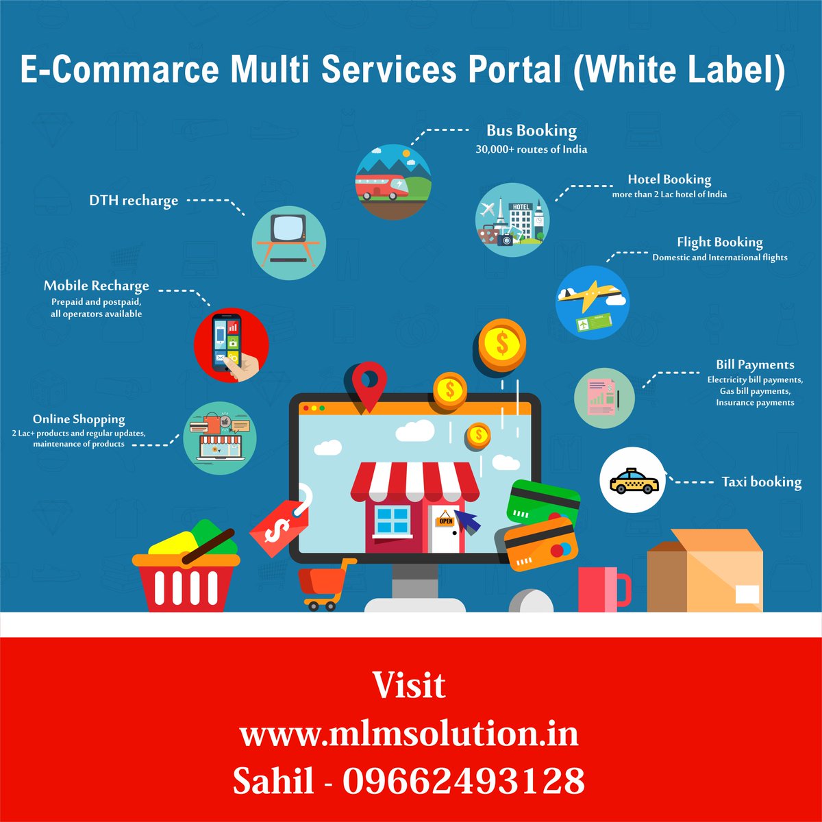 mlmsolution9985's tweet image. #MLMSolution
#ecommerce #Multiservices #Portal
Features
#onlineshopping
#Mobilerecharge
#DTHrecharge
#Busbooking
#hotelbooking
#Flightbooking
#Billpayments
#Taxibooking
Everything will be with your brand.
mlmsolution.in
Sahil :- +91-9662493128