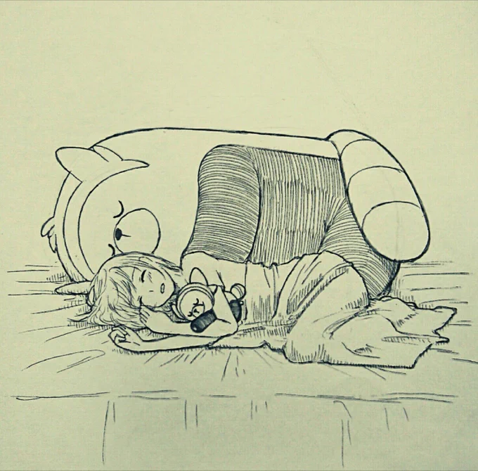眠る女子高生とヌイコグマ
忍び寄るキテルグマ 
