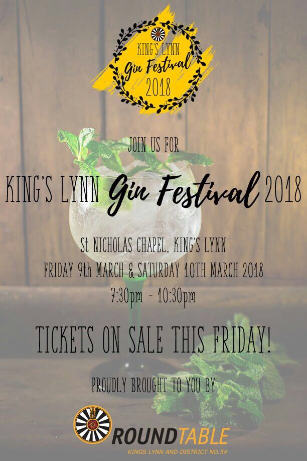 #KLGINFEST 

Calling all Gin Lovers in King's Lynn

The first phase of tickets for <a href="/KLGinFestival/">King's Lynn Gin Festival</a> will be released this Friday.  

A limited amount of tickets for both the Friday and Saturday sessions will be on sale at 7pm on Eventbrite! 

Your welcome!