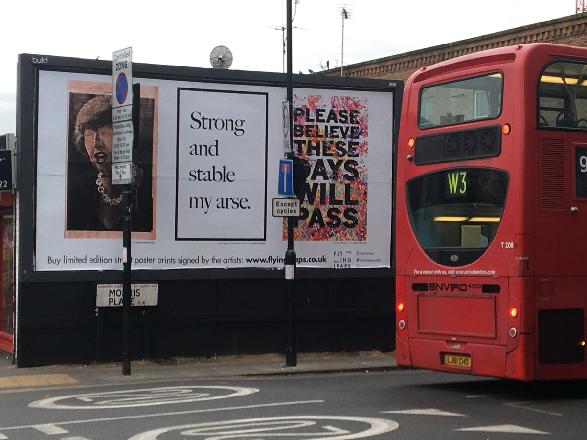flyingleaps2016's tweet photo. Eat your heart out @johnlewisretail This is what a Christmas ad. looks like: PROFIT @kenardphillipps STRONG AND STABLE... @jeremydeller PLEASE BELIEVE... #marktitchner and the BACKEND OF A BUS #brexitshambles #sohereitis #ToriesOut https://t.co/RlzrL16niD