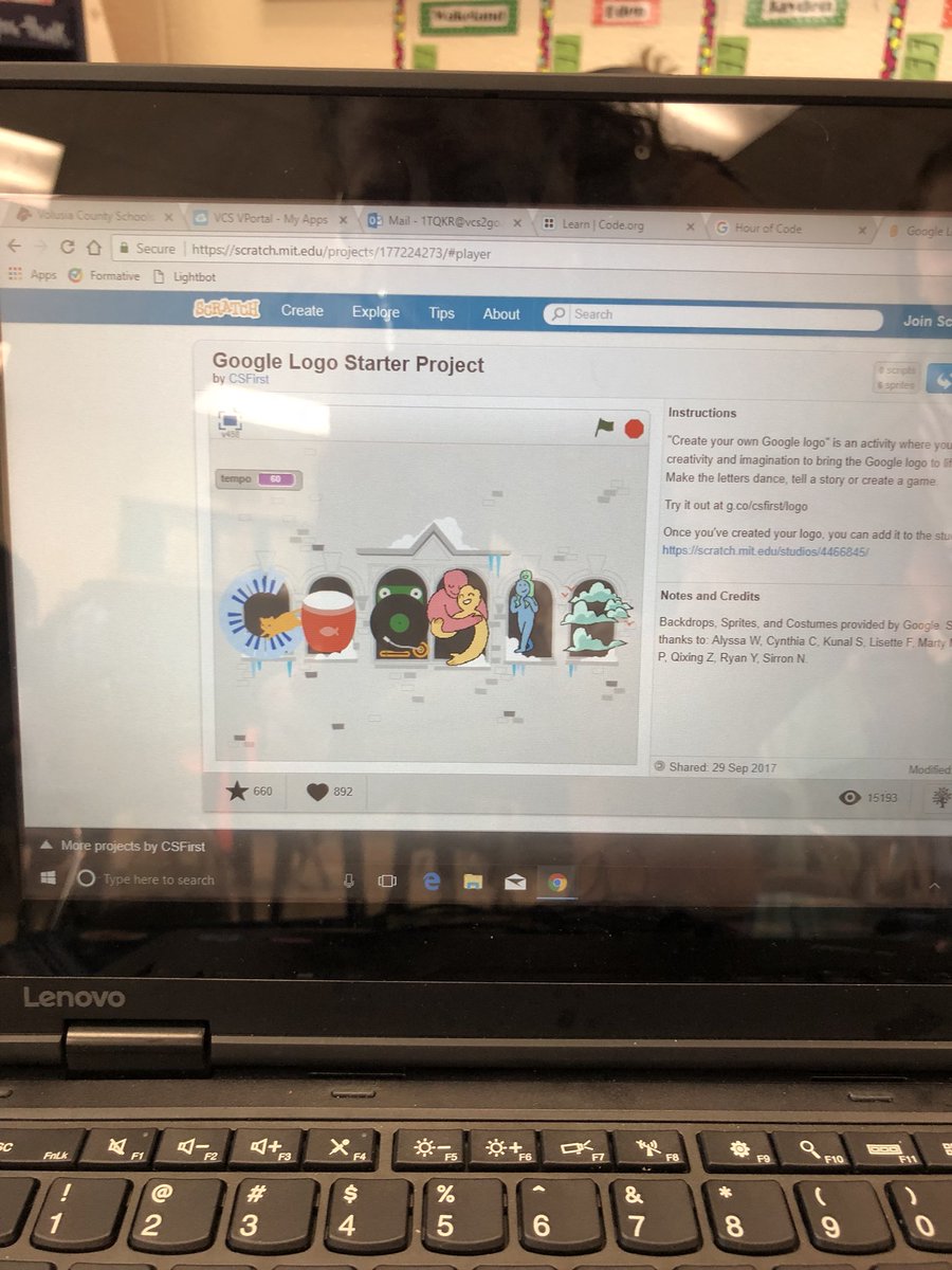 JulieReheiser's tweet photo. Designing Google logos for #HourOfCode2017! We have some talented Wildcats in 5th grade! #VCSHourOfCode @CESWildcats https://t.co/JqspxH6cMc
