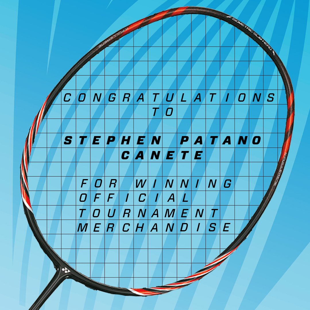 Congratulations to Stephen Patano Canete for winning official tournament merchandise! 🏸🏆 You guessed the 5 words in the word search.